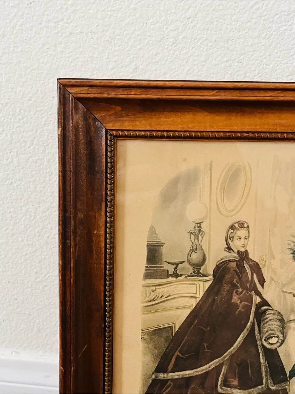 Frame Vintage artwork Franch Parisian Le Follette print 10/13 inches